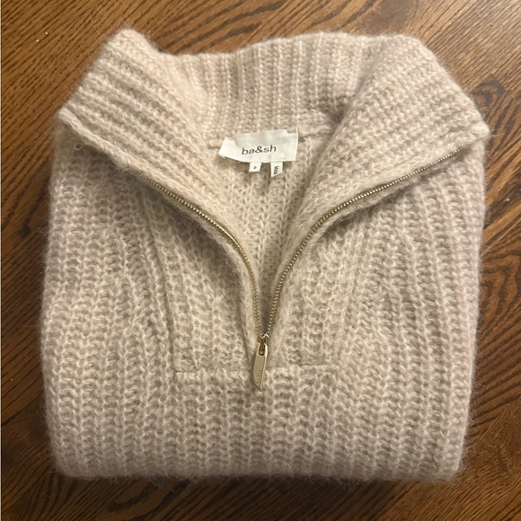 ba&sh Women's Beige Turtleneck Sweater